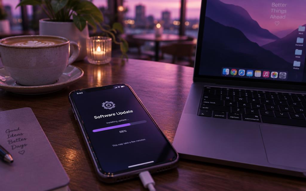 Smartphone connected to a computer running software diagnostics